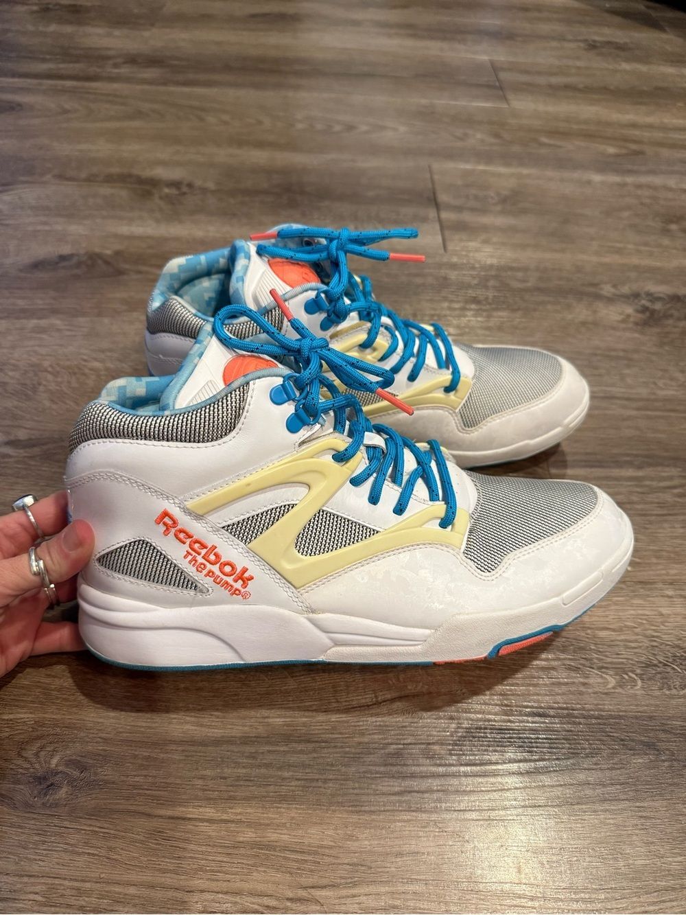 Reebok Pump Omni Lite J92856 Hexalite White Buzz/Blue Men’s Size 10